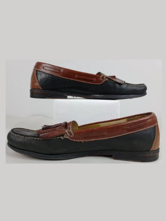Cole Haan Mens 10.5D Black Brown Aragon Kiltie Tassel Slip On Loafer Shoes main image 6